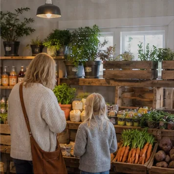 Redaktionell illustration till Gårdsbutiker på Öland