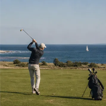 Redaktionell illustration till Golf på Öland