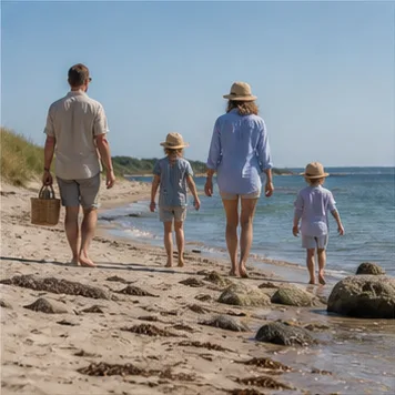 Redaktionell illustration till Öland med barn