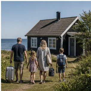 Redaktionell illustration till Boende på Öland för barnfamilj