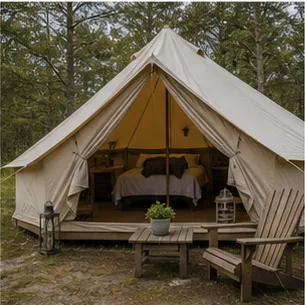 Redaktionell illustration till Glamping på Öland