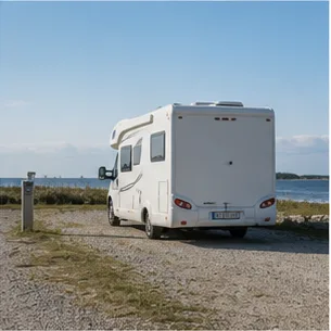 Redaktionell illustration till Ställplats på Öland