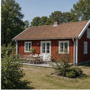 Redaktionell illustration till Stugor på Öland