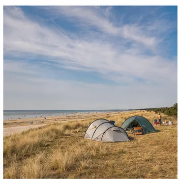 Redaktionell illustration till Böda Sand camping