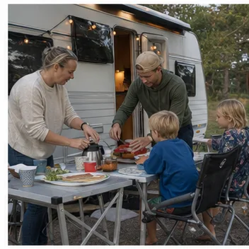 Redaktionell illustration till Camping på Öland med barn