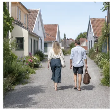 Redaktionell illustration till Öland utan bil