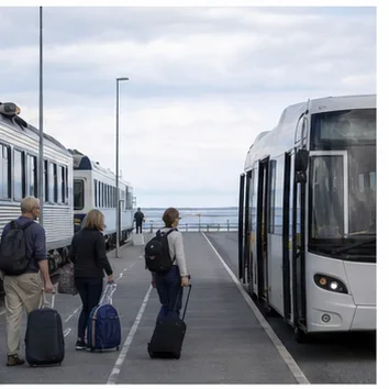 Redaktionell illustration till Tåg och buss till Öland