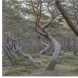 Redaktionell illustration till Trollskogen på Öland