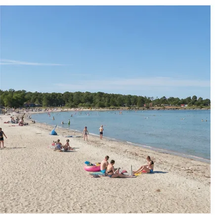 Redaktionell illustration till Köpingsvik strand